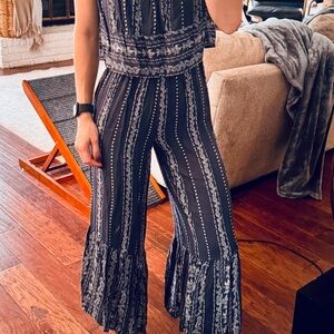 Navy and White Boho Jumpsuit
